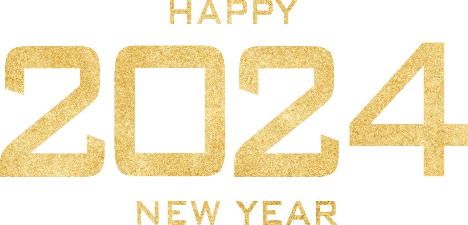 Golden glitter 2024 happy new year